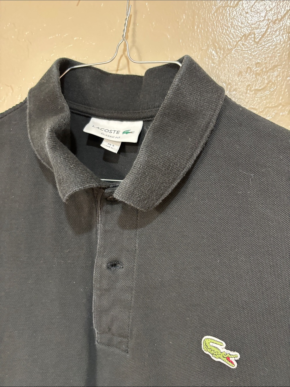 Lacoste Black Polo with Green Croc Logo - Picture 2 of 2